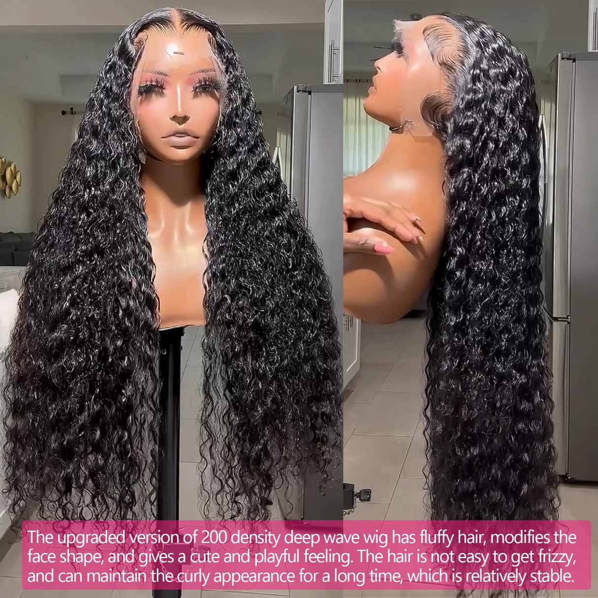 Lemoda 13x6 Full Lace Frontal Wig Human Hair 28 inch 200% Density 12A Virgin 13x6 Deep Wave Frontal Wigs Human Hair HD Transparent Lace Wig Deep Wave Lace Front Wig Human Hair Water Wave Wigs