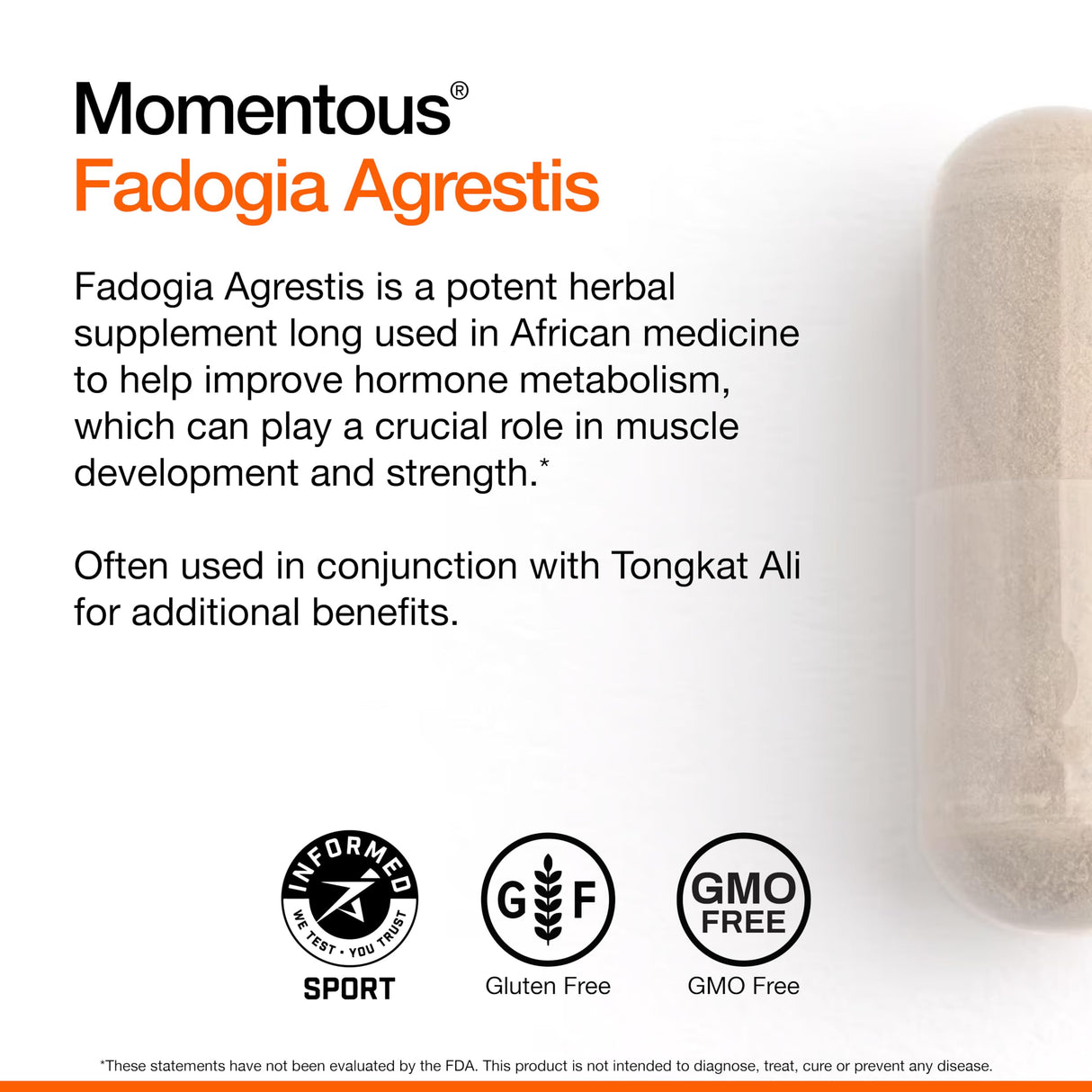 2 Pack Momentous Huberman Stack, Fadogia Agrestis, 60 Servings