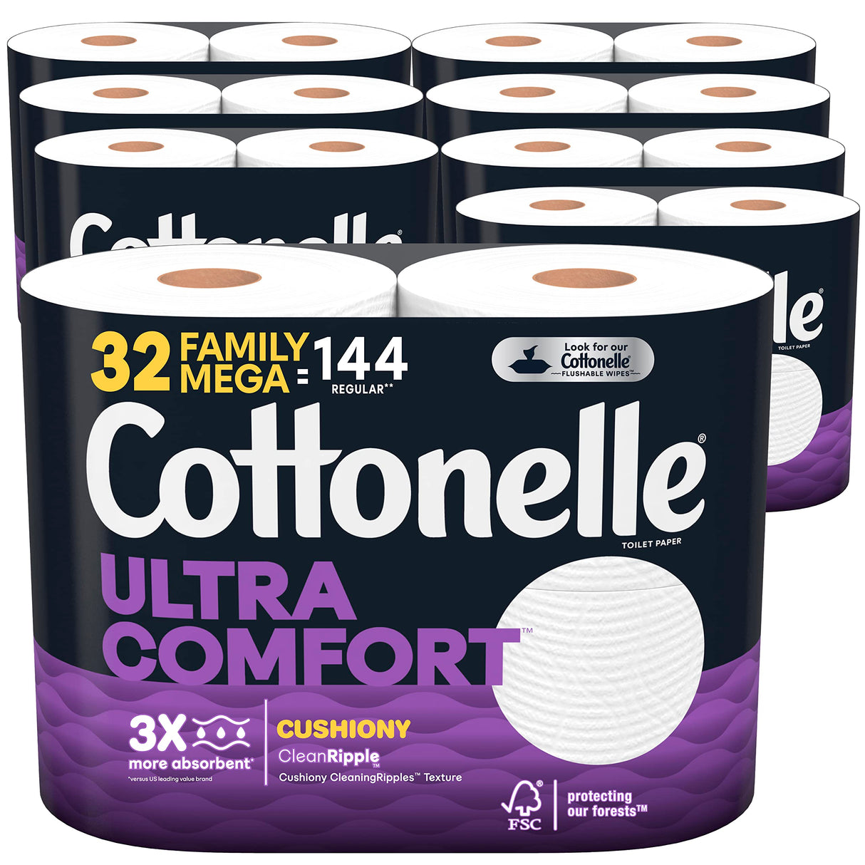 Cottonelle Ultra ComfortCare Soft Toilet Paper 32 Family Mega Rolls