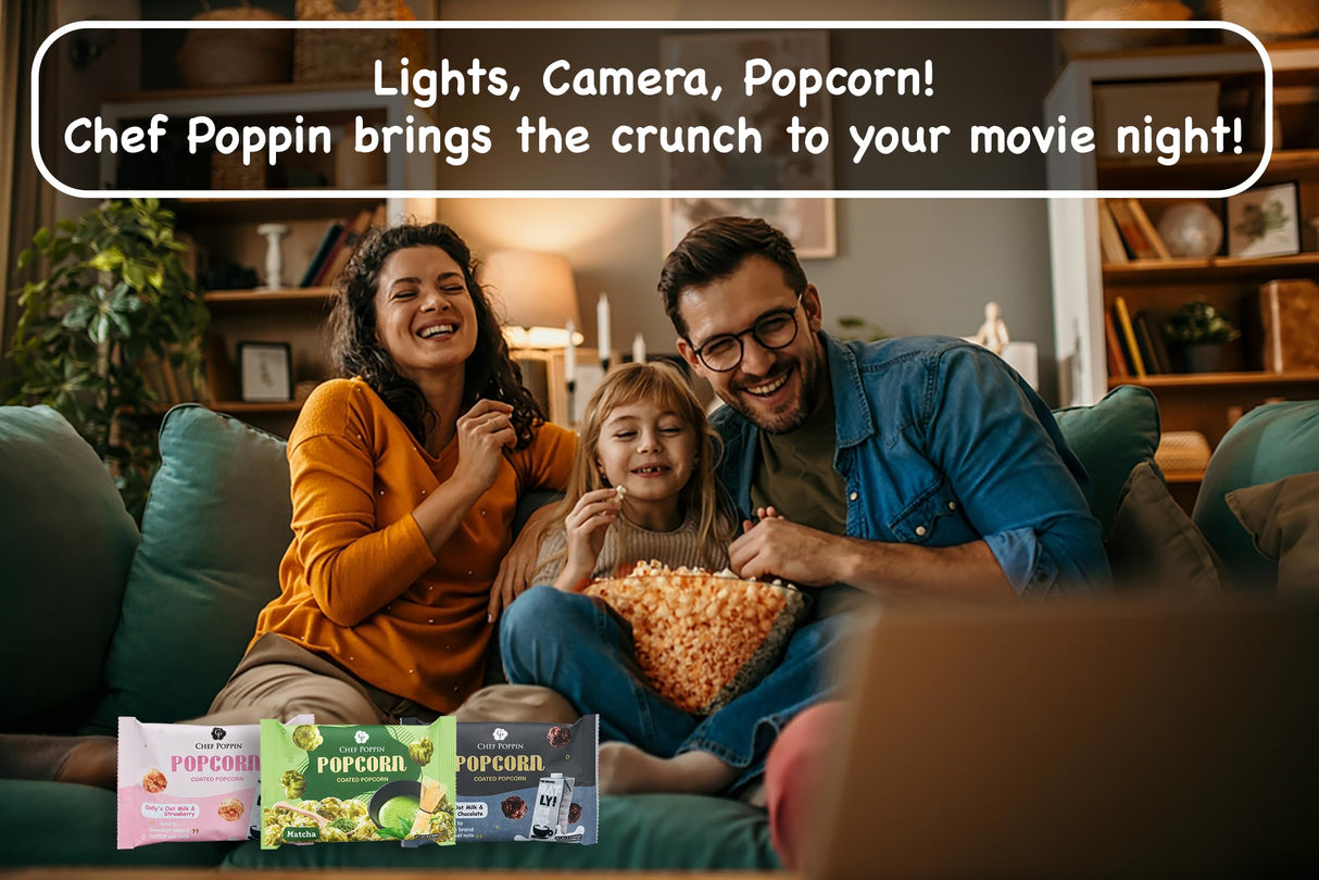 CHEF POPPIN Gourmet Flavored Popcorn, Non-GMO Corn, All Natural, Matcha, 50g, 1.76 oz