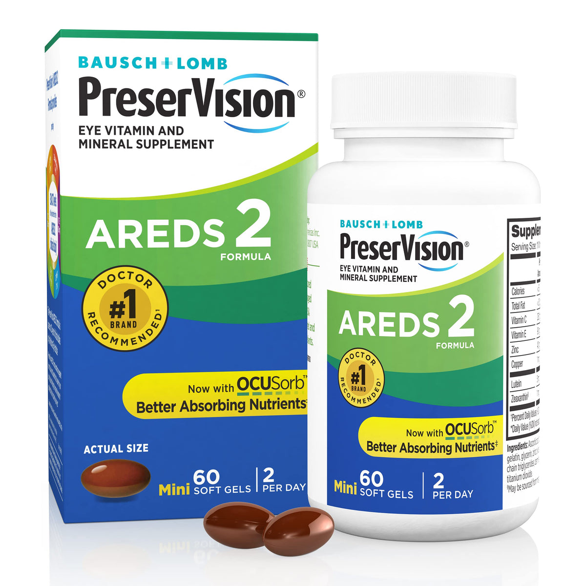 PreserVision AREDS 2 Eye Vitamins Lutein & Zeaxanthin Supplement 60 Softgel