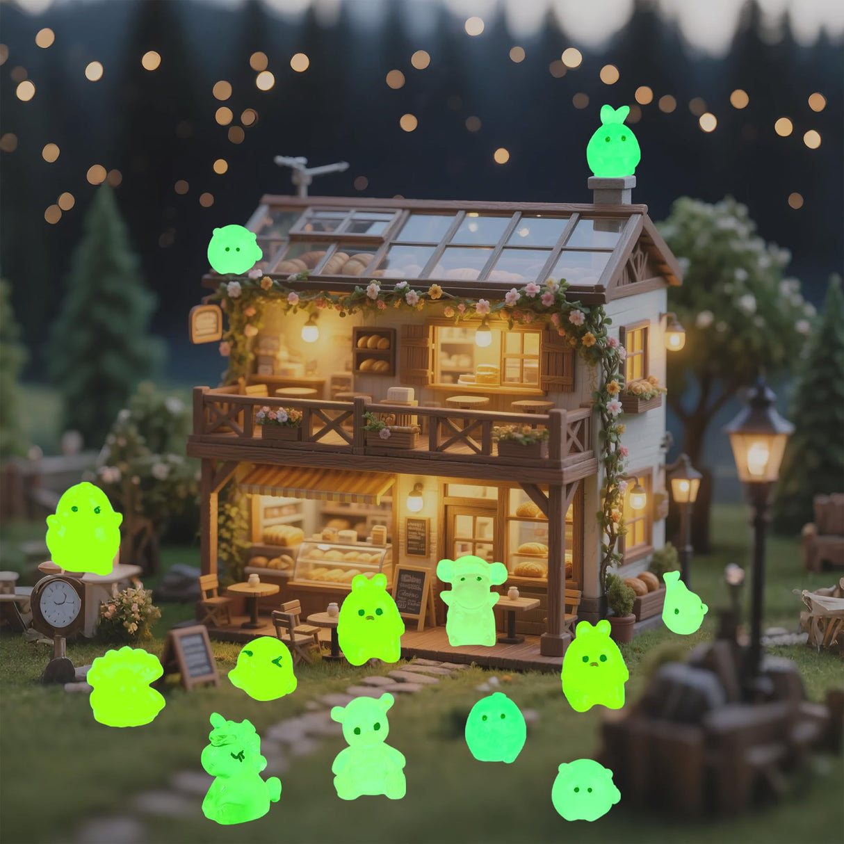 ShtNeeg 300PCS Mystery Mini Resin Animal Blind Bags, Glow in The Dark Tiny Animal Figures, 50+ Animal Combination Sets for Classroom Prizes, Party Favors, Fairy Garden & DIY Decor