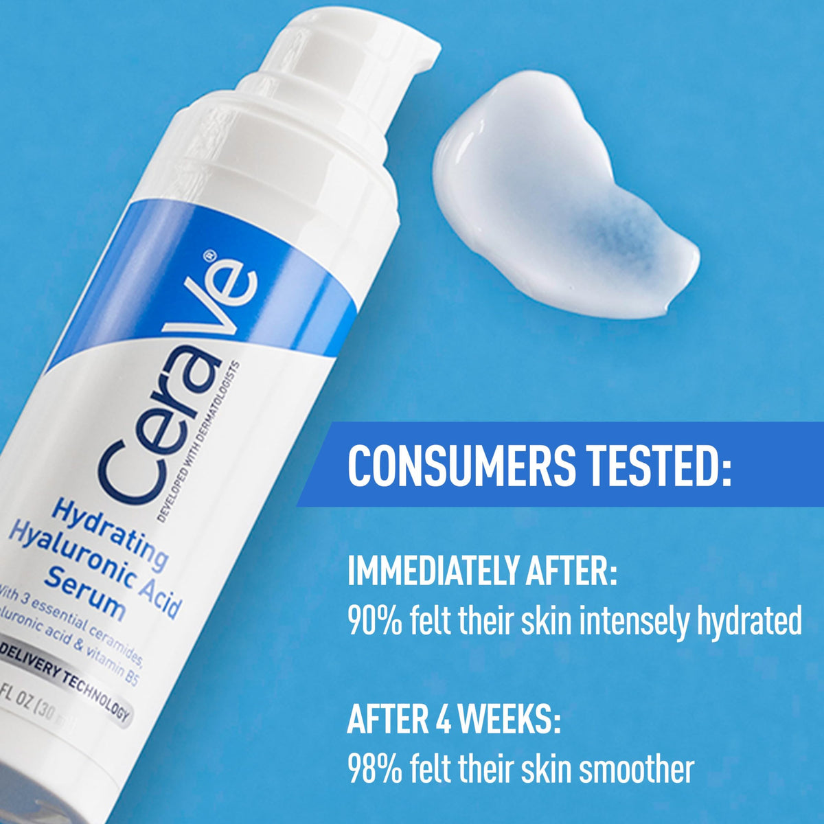 CeraVe Hyaluronic Acid Serum for Face, Hydrating Serum for Dry Skin, 1oz