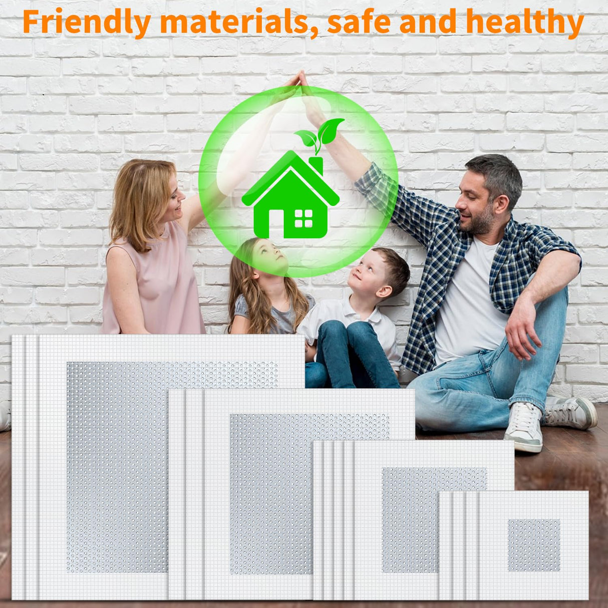 Wall Repair Patch Kit, 15 Pieces Aluminum Self-Adhesive Mesh Repair Patches for Drywall, Multiple Large Small Sizes 2/4/6/8 Inch Drywall Hole Repair Kit, Permanently Repairs Damaged Walls and Ceilings