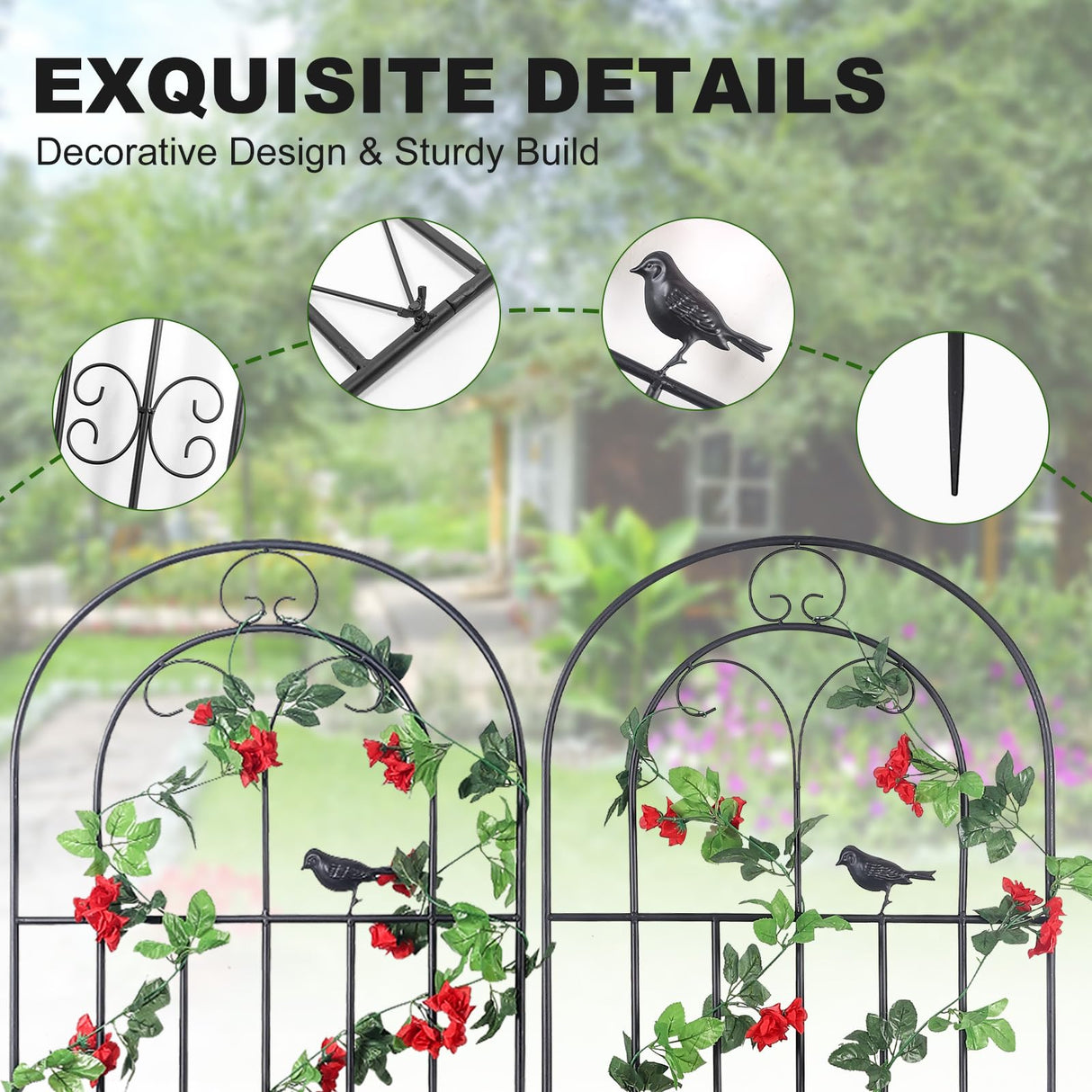 Macteyia 2 Pack 86.7" H x 19.7" W Metal Garden Trellis with Black Coating, Wire Lattice Grid Panel for Climbing Plants Outdoor Roses Vine Cucumbers Vegetables Flower Support (86.7" H, 2 Pack)