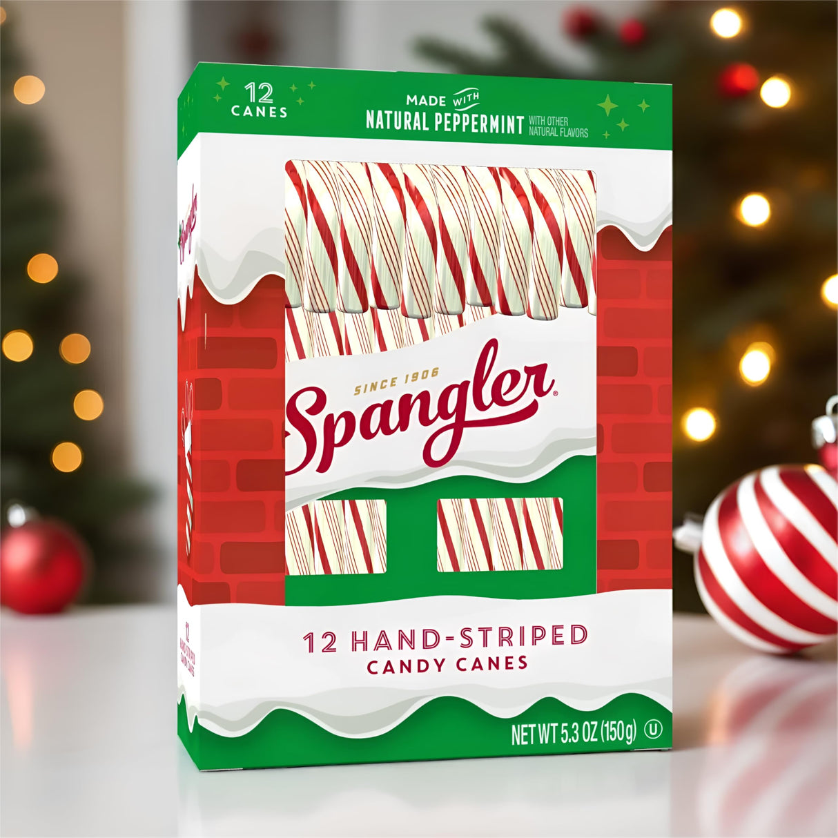 Spangler Red and White Christmas Candy Canes - Classic Christmas Treats, Natural Peppermint Sticks, Candy Canes Bulk, Individually Wrapped, Regular Size - 144 Count (12x12 Ct. Boxes)