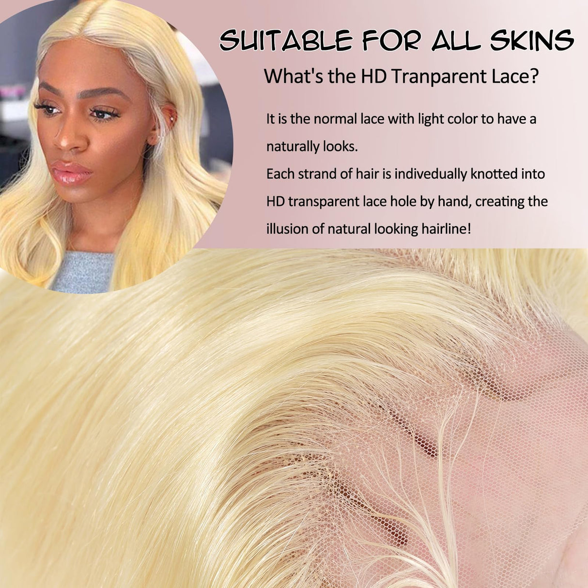 Alimubi 613 13x6 Lace Front Wig Human Hair 200 Density 613 Lace Front Wig Human Hair 30 Inch Body Wave Blonde Wig Human Hair(30 Inch)