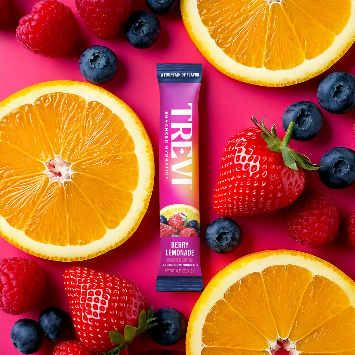 TREVI™ Sugar Free Electrolytes - Drink Mix Hydration Powder Packets - 28 Count - Berry Lemonade