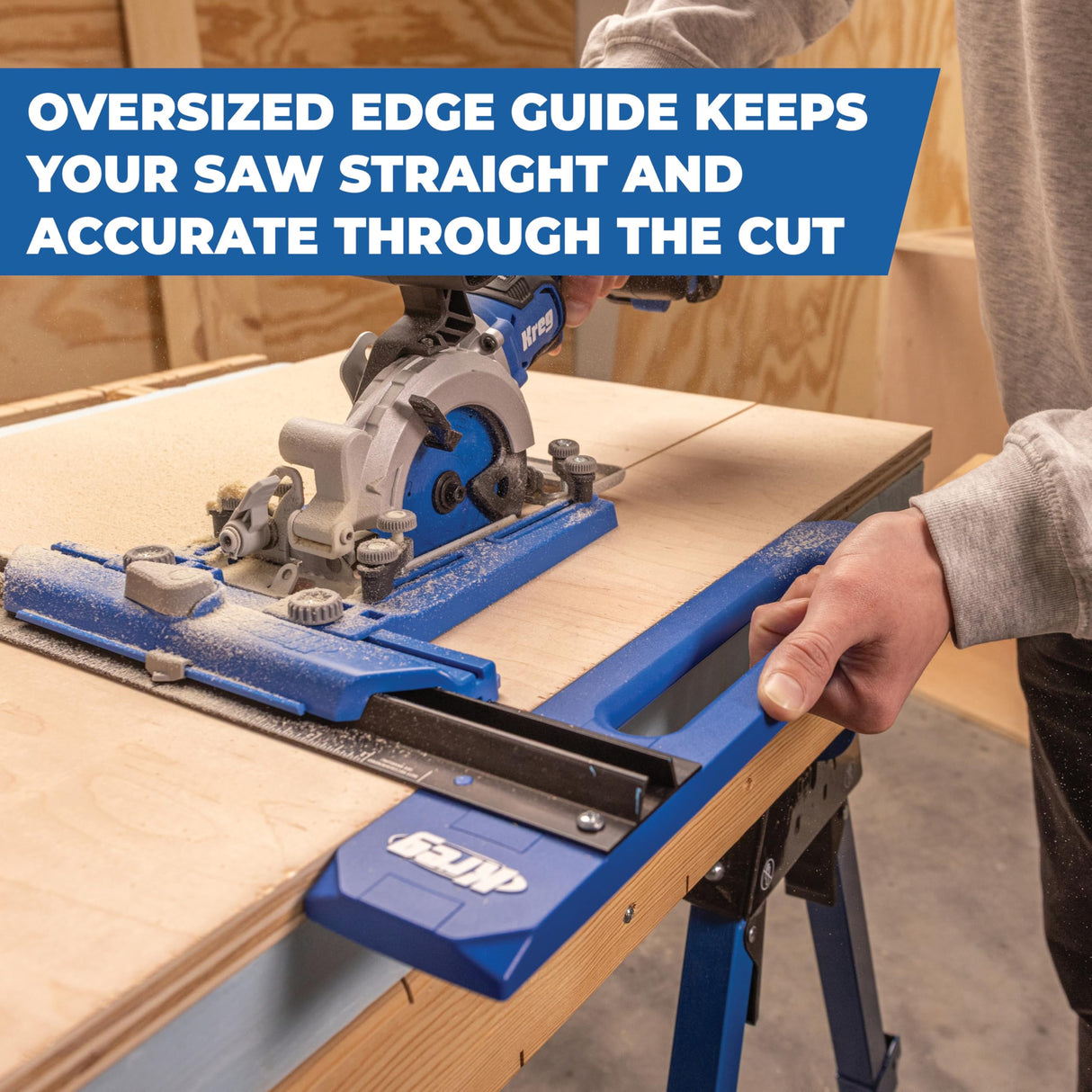 Kreg KMA2400 Rip-Cut Circular Saw Guide - Cutting Tool - Guide is Best for Regular (Side-Blade) Circular Saw - Ensure Compatibility Before Use - Woodworking Tools for Home Improvement