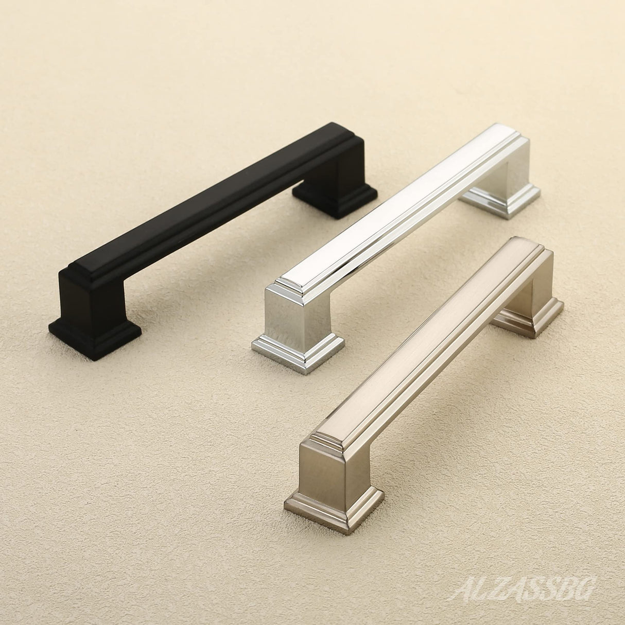 Alzassbg 6 Pack Brushed Satin Nickel Cabinet Pulls, 3 Inch(76mm) Hole Center Cabinet Handles Kitchen Pulls for Cabinets and Drawer AL3071SN