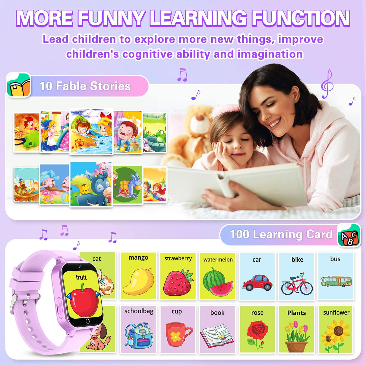 Vakzovy Kids Smart Watch Girls Gift for Girls Age 6-12, HD Touchscreen Kids Watch with 26 Games Camera Video Music Player Pedometer Educational Toys Christmas Birthday Gifts 5 6 7 8 9 10 Year Old