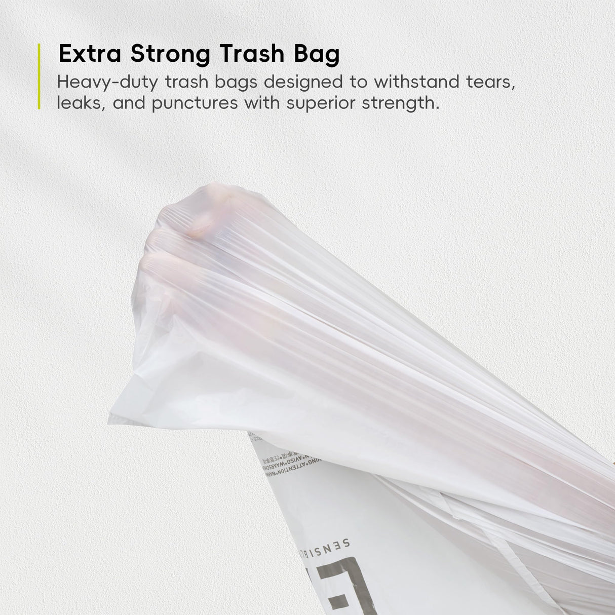EKO Easy-Dispense Roll 80 Count Extra-Strong Drawstring Tall Kitchen Trash Bag, 8-9.5 Gallon Trash Bag (30.3L-36L) 1 Pack White, Code E