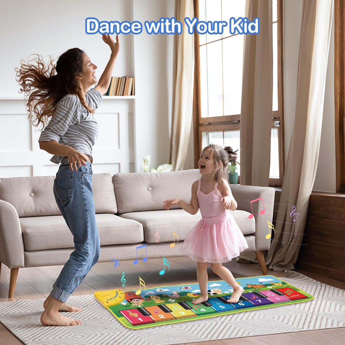 FOKI Floor Piano Mat, Baby & Toddler Toys for 1-3 Year Old Boys & Girls