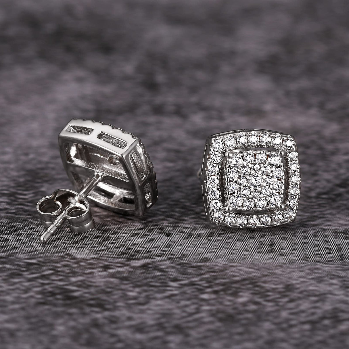 TRUMIUM Stud Earrings for Men Women Cubic Zirconia Hypoallergenic Studs