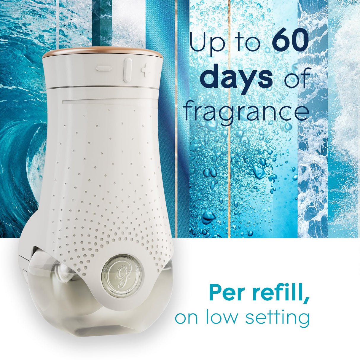 Glade PlugIns Scented Oil 10 Refills, Air Freshener, Aqua Waves, 10 x 0.67 oz, Packaging May Vary