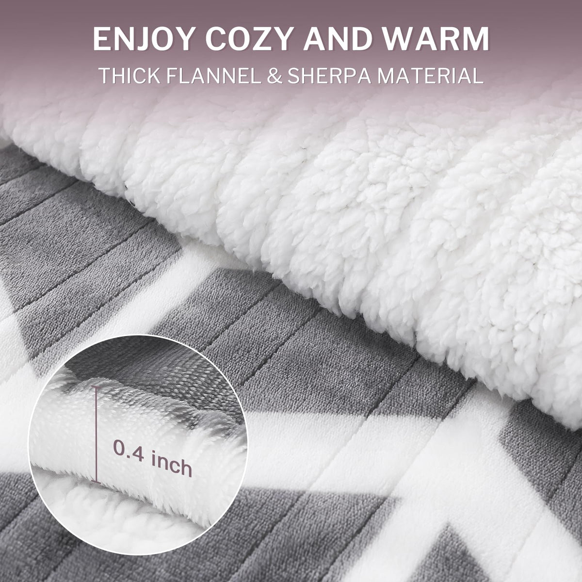 VENTIMI Heated Throw Blanket, 5 Heat Levels & 3 Hours Auto Off, Grey