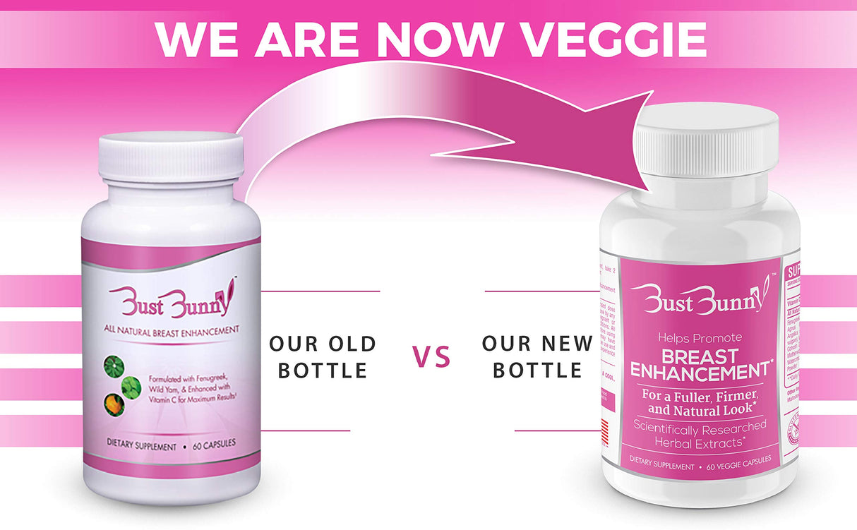Breast Enhancement Pills - Vegan Friendly - 3 Month Supply | #1 Natural Way to a Fuller, Firmer Look by BUST BUNNY