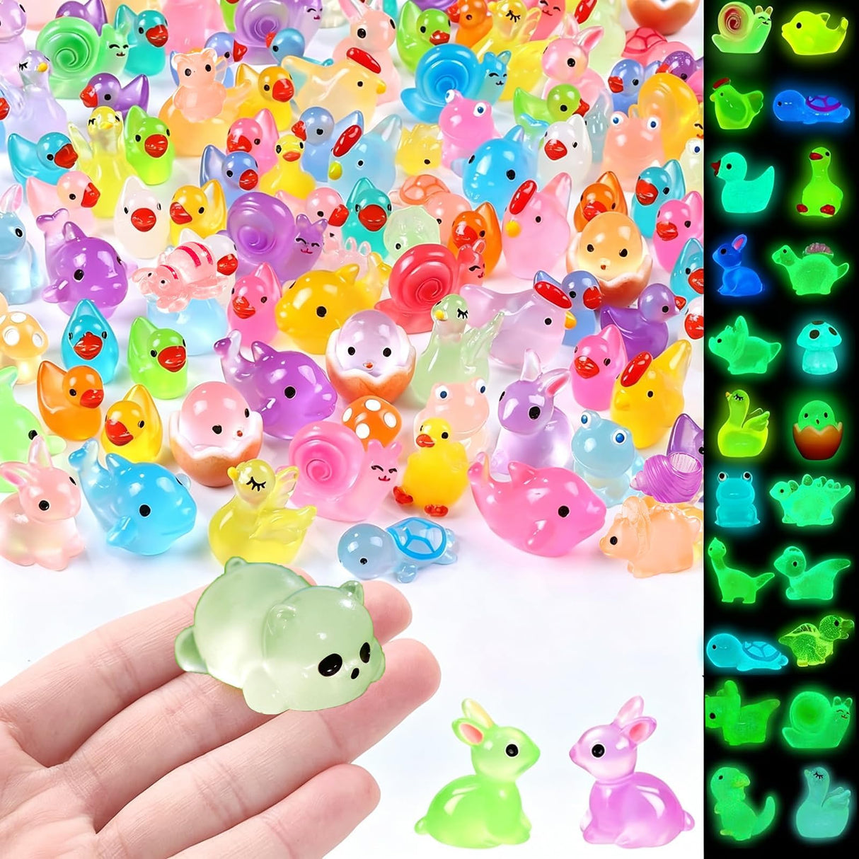 Teenzee 250 pcs Mini Resin Animals Many Styles Variety Tiny Animals Figures Miniature Little Small Animal Figurines Bulk for Micro Fairy Garden Landscape Accessories Hide Crafts Decor Aquarium
