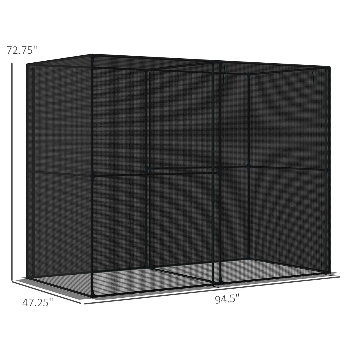 Outsunny 8' x 4' x 6' Crop Cage with Zippered Doors Vegetable Garden, Black