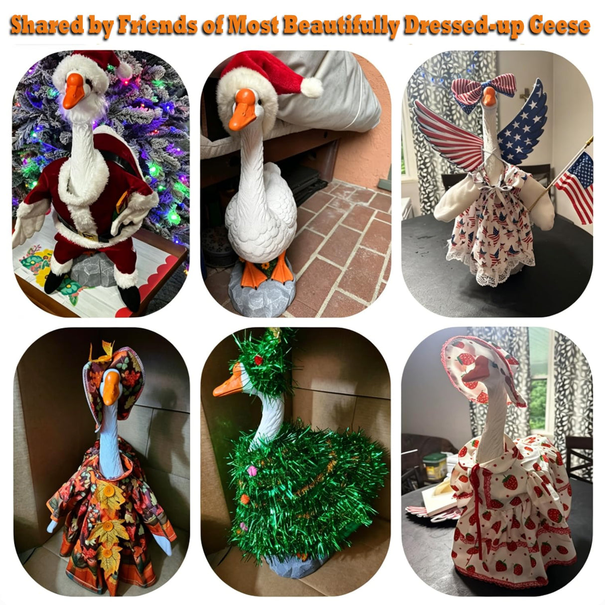 HISUMER Porch Goose Statue Large White Porch Goose Big Resin Garden Lawn Yard 20 inches High Figurine Duck Decorative Figurine for Patio, Entryway Accent Indoor Outdoor Garden Gift