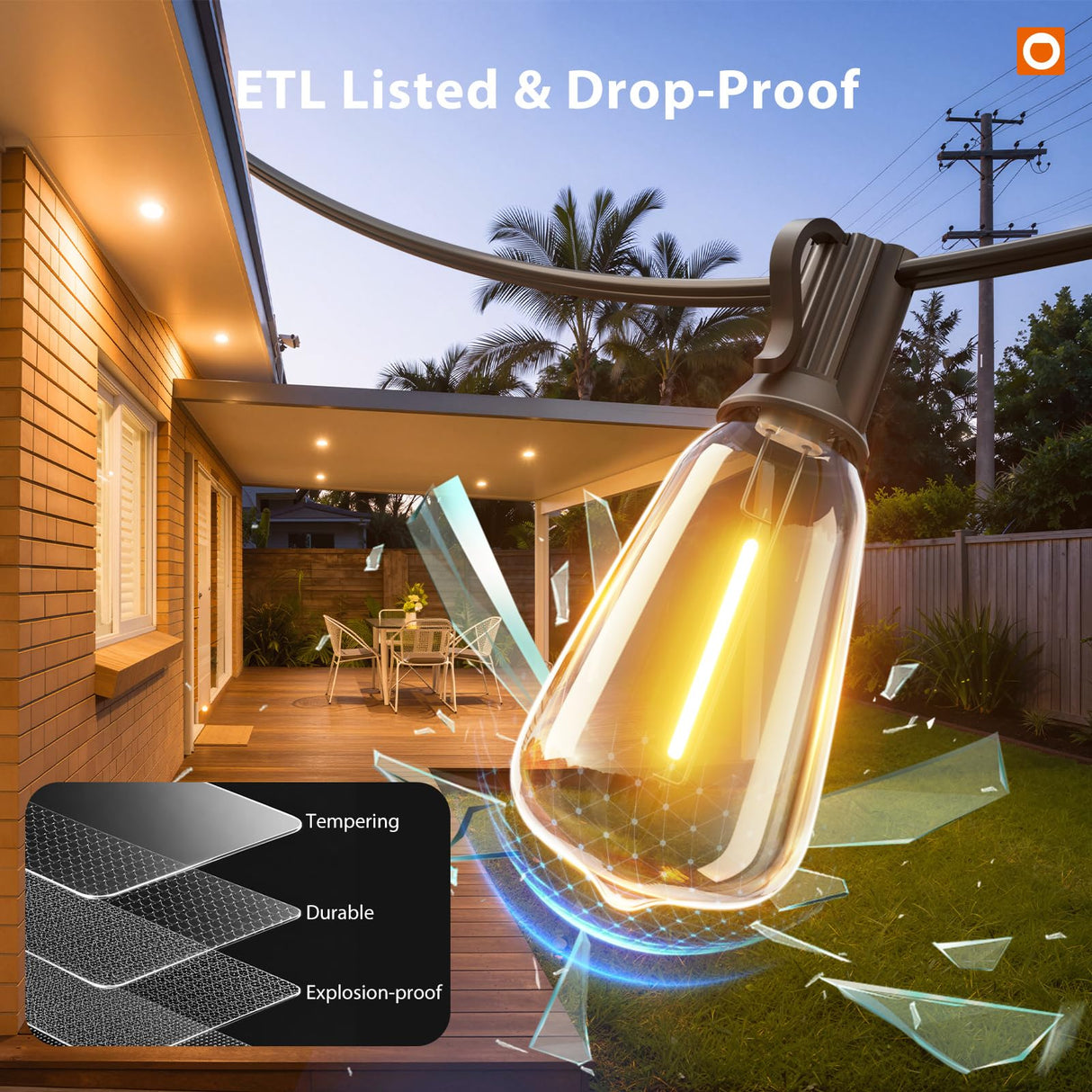 addlon 198FT Outdoor String Lights for Outside with Remote Waterproof Patio Lights with Plastic ST38 LED Edison Bulbs Outdoor Lighting Extra Long for Backyard Bistro Porch Garden Pergola Party Decor