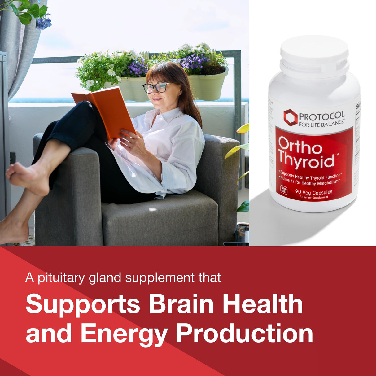 Protocol Ortho Thyroid - Supports Healthy Thyroid Function* - with Ashwagandha, Zinc & Selenium - Non-GMO & Kosher - 90 Veg Capsules