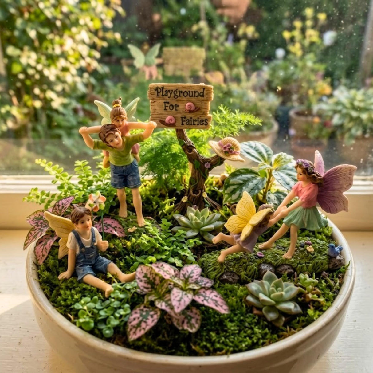 PRETMANNS Fairy Garden Accessories Outdoor Kit, Fairy Figurines, 4 Piece