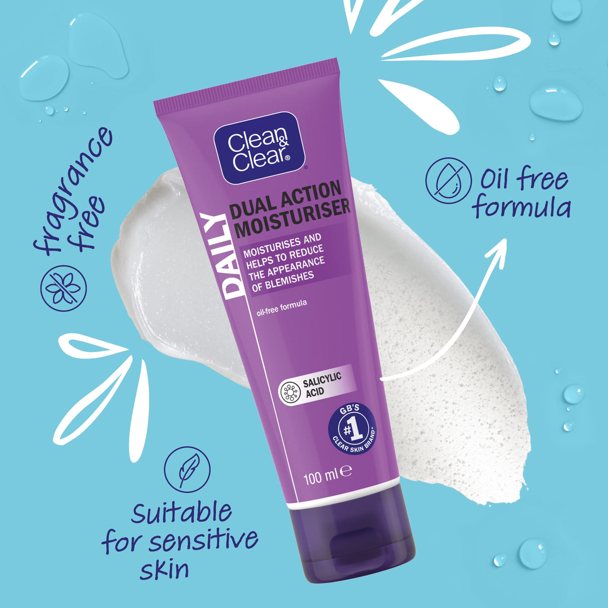 Clean and Clear Dual Action Moisturiser - 100 ml