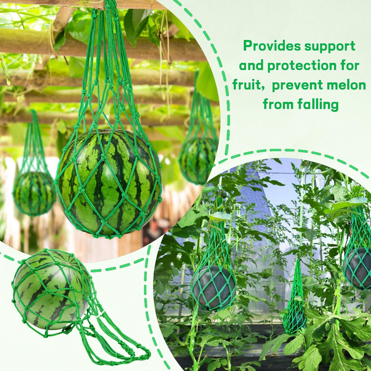 Covzoe 16 Pieces Watermelon Net with 100 Cable Zip Ties
