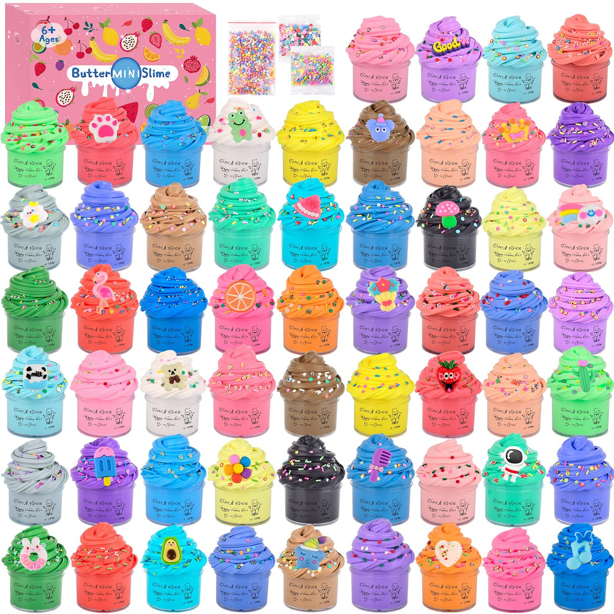 58 Pack Mini Slime kit,Butter Slime Party Favors, Slime Bulk Toy for Classroom Prizes, Christmas Stocking Stuffers, Goodie Bag Stuffers for Kids Boys Girls, Ideal Birthday Easter Filling Gifts