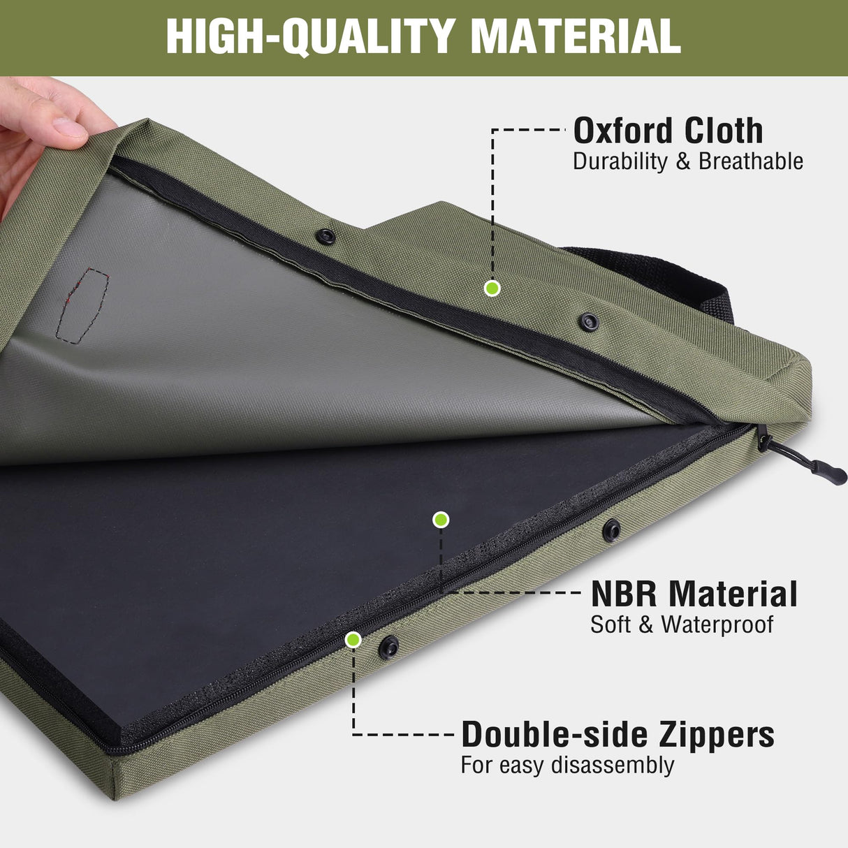 WORKPRO 17" Kneeling Pad with Removable Cover, Green