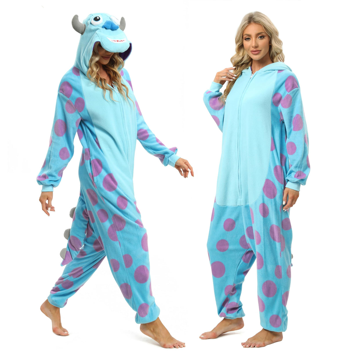 Wishliker Unisex Adult Onesie Sully Costume Halloween Christmas Cosplay Animal Cartoon Pajamas