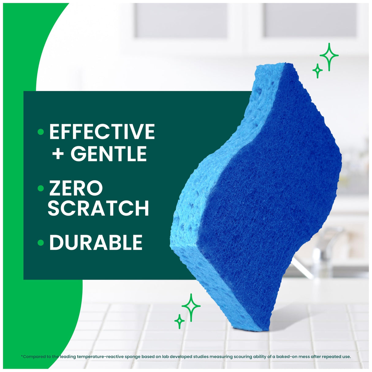 Scotch-Brite Zero Scratch Scrub Sponge, 36 Kitchen Sponges for Cleaning Around the Home, Bathroom & More, Effective + Gentle Dish Scrubber, Best for Nonstick Pots and Pans, Safe on Most Surfaces