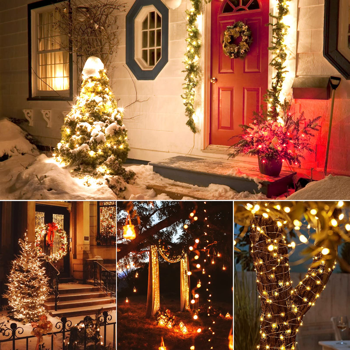 Dailyart 300 LED Fairy Lights with Remote, Warm White, 8 Modes, Plug in, Waterproof, Christmas Decoration, 10ft
