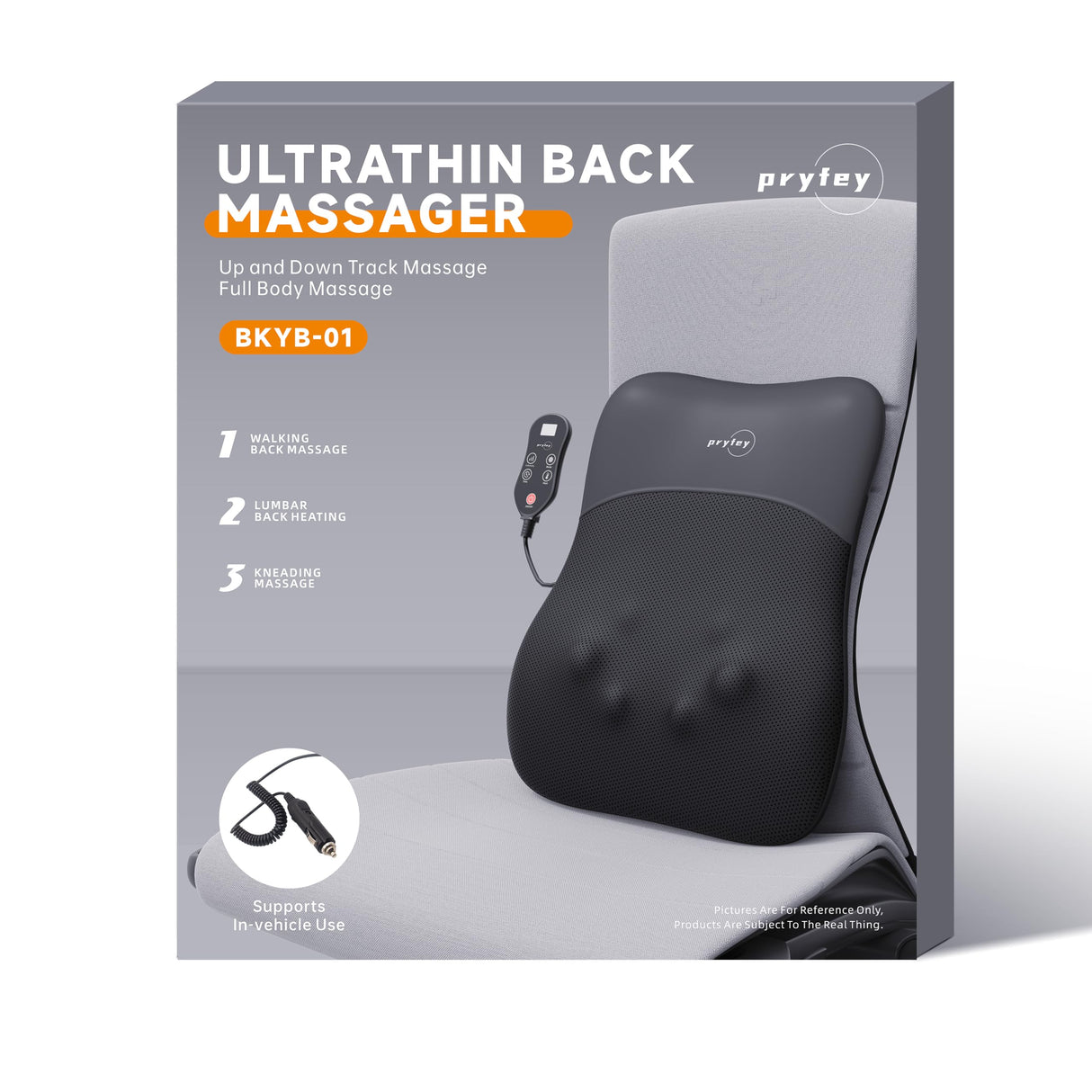 pryfey Back-Massager, Rolling Up and Down Back Massager with Heat 4D Kneading & Red Light Therapy for Pain Relief Deep Tissue, Ultrathin Shoulder Massager Gift for Women Mother's Day Father's Day