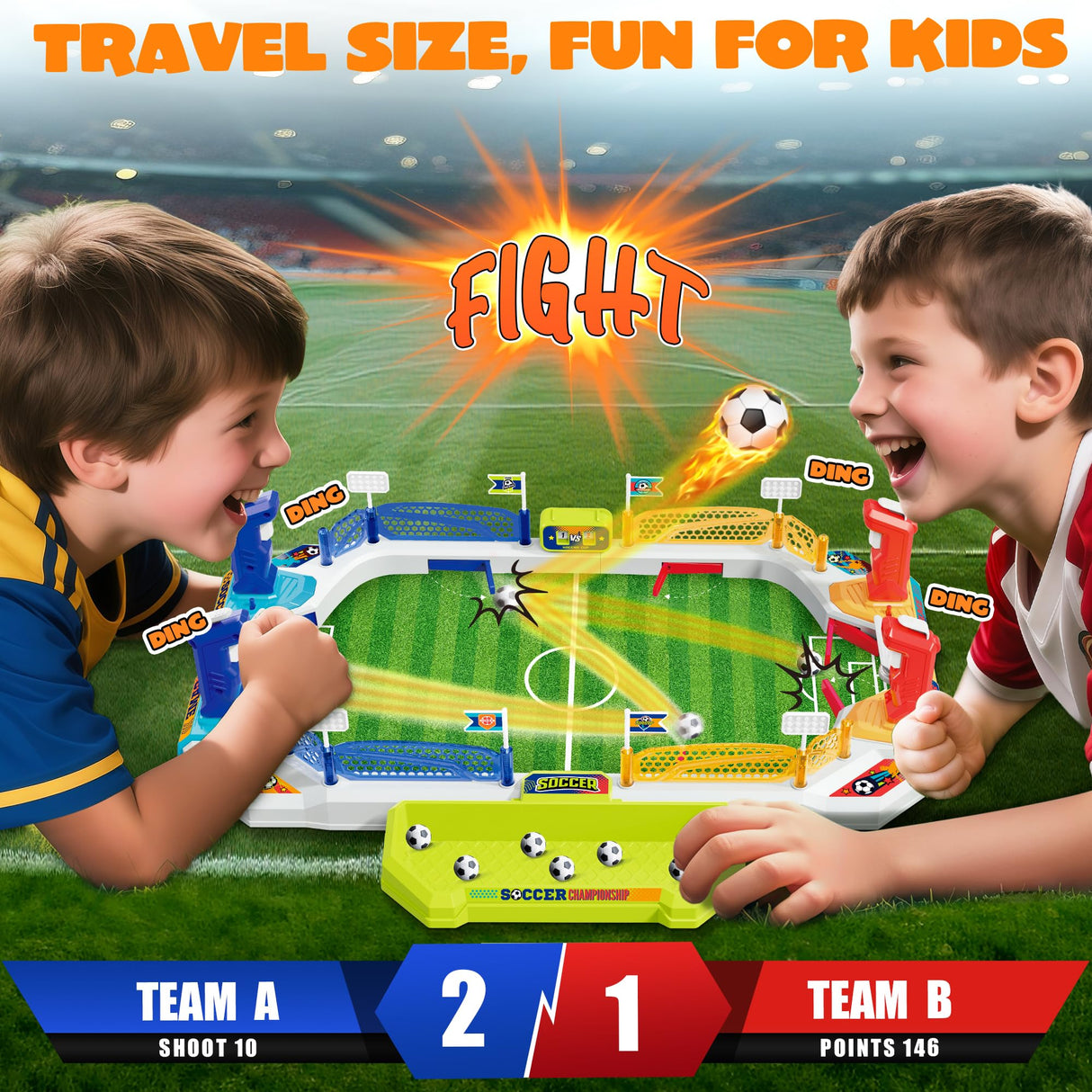 Mini Soccer Board Game for Kids, Birthday Christmas Soccer Gifts for 3 4 5 6 7 8-12 Year Old Boys, Football Table Toys, Pinball Interactive Sports Game for Indoor, Home Party, Family, Playroom, Travel