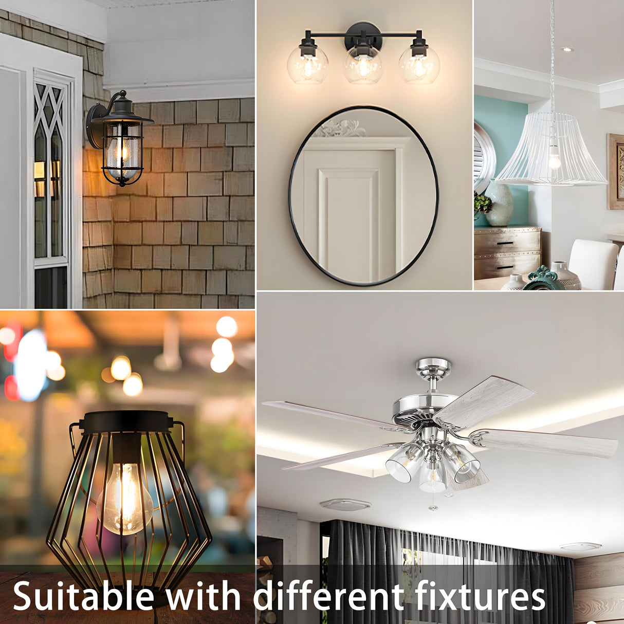 TJOY 12 Pack A19 Vintage LED Edison Bulbs, Dimmable, 60W Equivalent, High Brightness 5000K Daylight, Ultra-Bright, 8W E26 Standard Base, 800 Lumens, CRI80+, Clear Glass Filament Bulb for Home