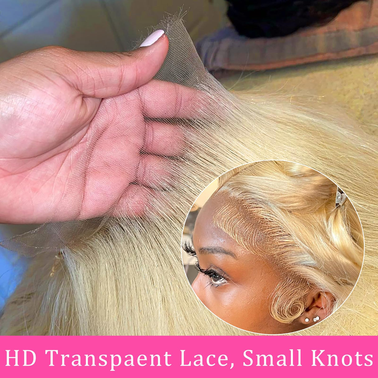 613 Lace Front Wig Human Hair 24 Inch Body Wave 13x4 HD Transparent Blonde Lace Front Wigs Human Hair Pre Plucked Guleless 613 Blonde Wig Human Hair 180% Density