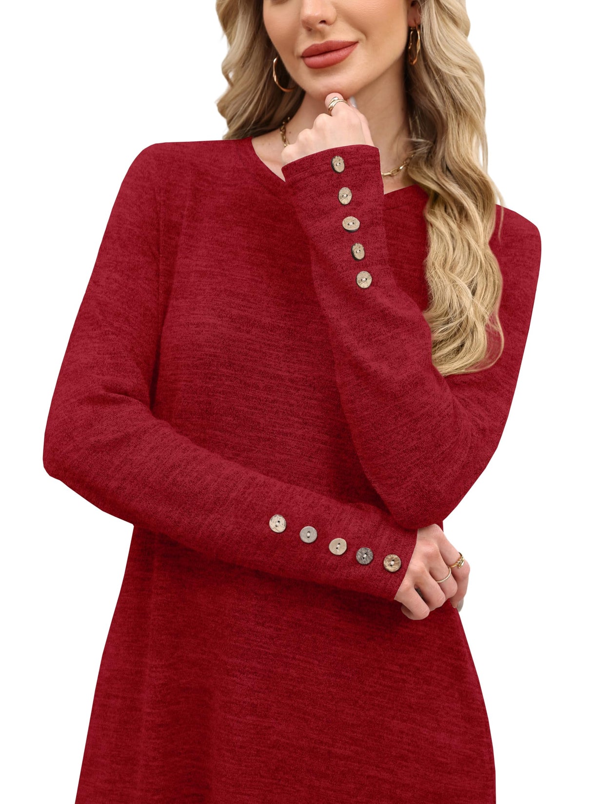 Sweater Dress Long Sleeve Dress for Women Winter Dresses for Women 2025 Winter Clothing Christmas Casual Dresses Red M