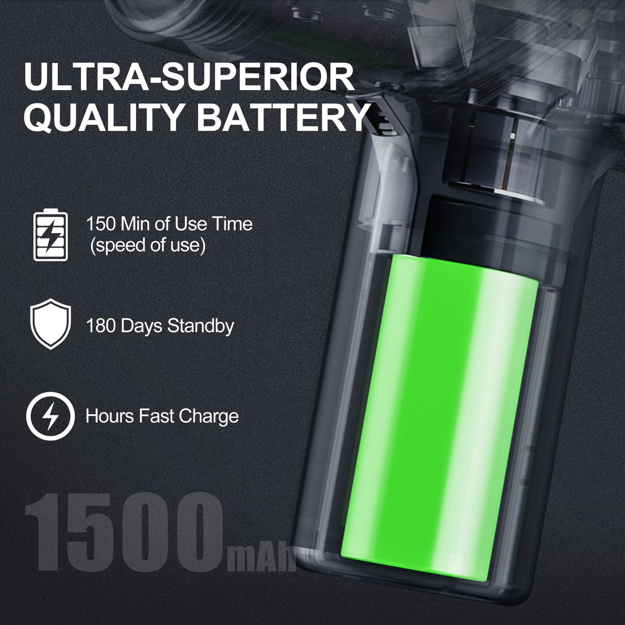 LEERCON Mini Massage Gun, Compact Deep Tissue Massager, 6 Speeds, 4 Heads, Fashion Lighting, Ideal Gift for Men & Women (Blue)