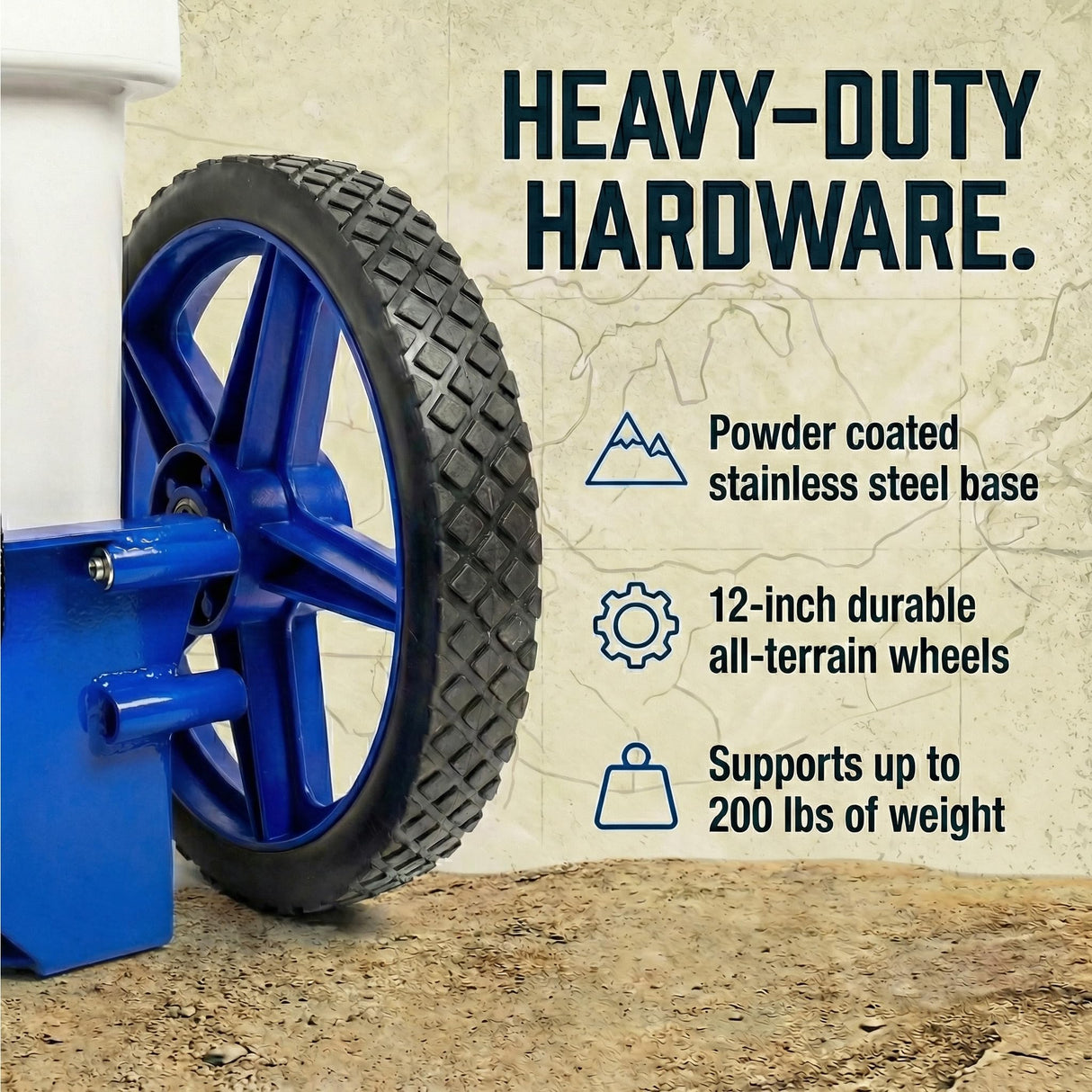 Cooler Wheel Kit for Yeti, RTIC, Igloo and most other brands - Cooler Cart - Easy-to-install Dolly With Wheel Attachment - Durable, Rust-Resistant Powder-Coated Stainless Steel