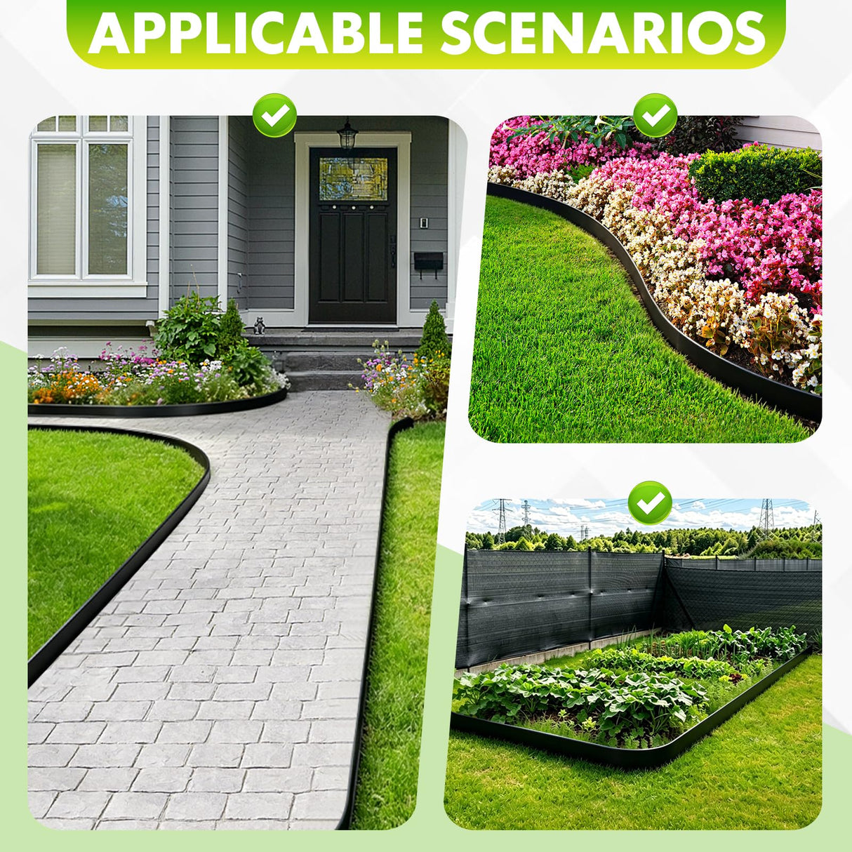 Aarcinhke Landscape Edging, 2IN x 100FT Plastic Garden Edging Borders