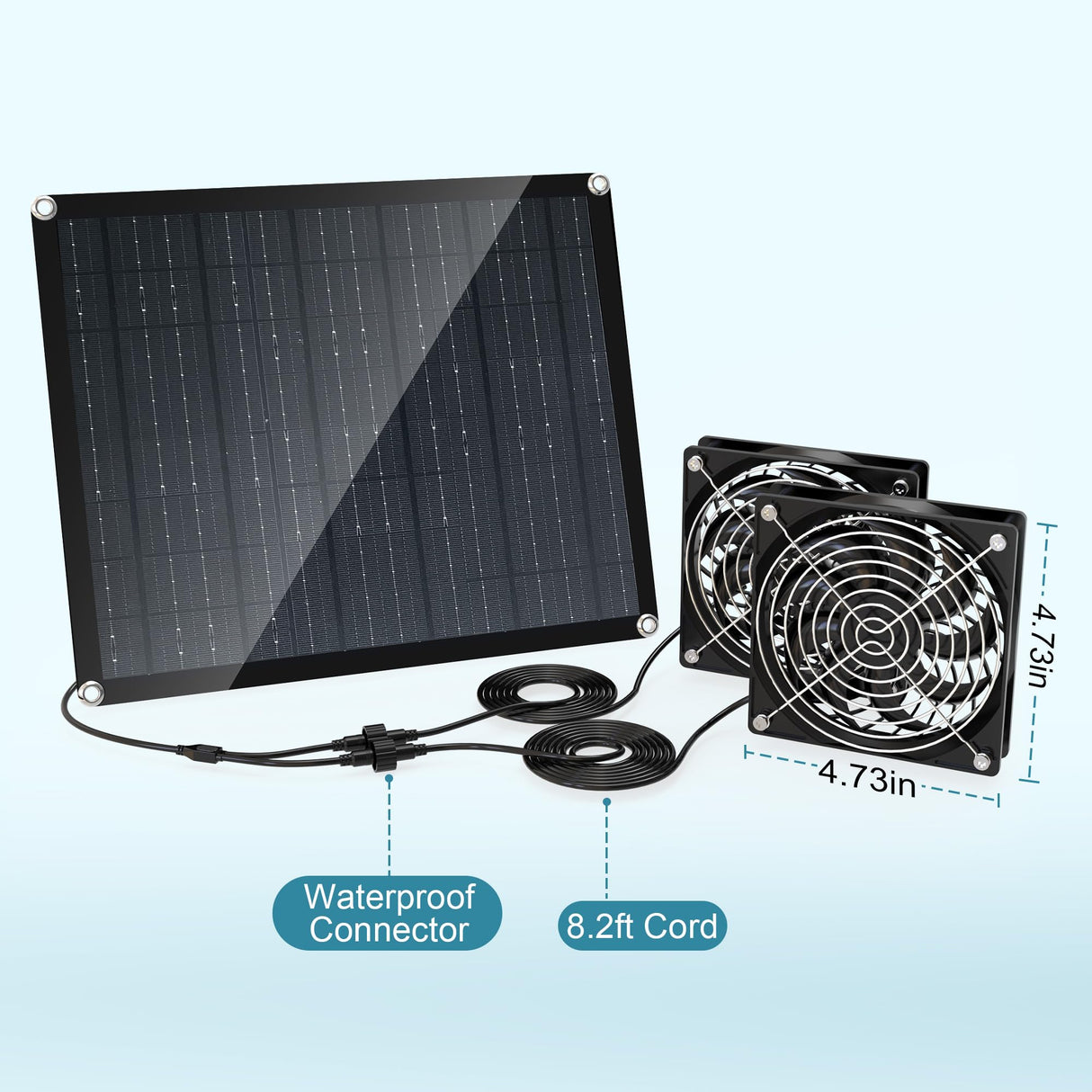 Solar Panel Fan, 30W Solar Fan, Solar Panel Fan kit, Solar Exhaust Fan, Suitable for Small Chicken coops, pet Houses, Solar Ventilation Fan, Solar Exhaust Fan