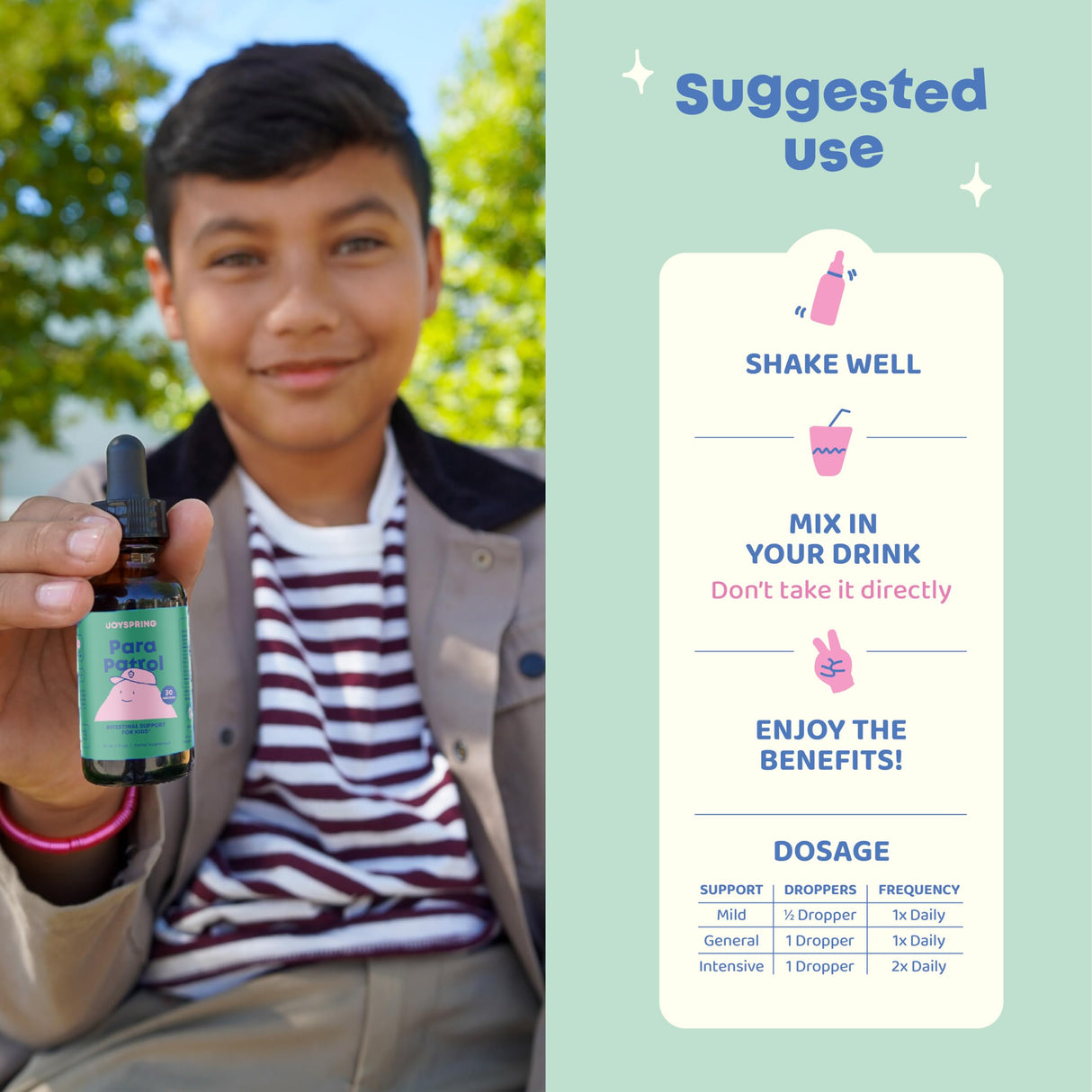 JoySpring Kids' Liquid Cleanse – Natural Liquid Detox, Alcohol-Free Supplement for Digestive Health (1 fl oz) 30 Servings