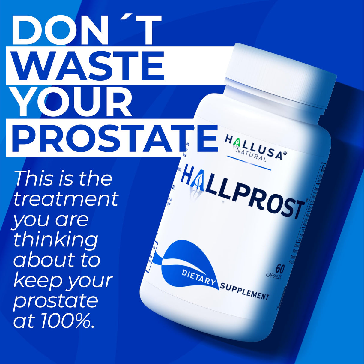 Próstata Inflamada - Prostatitis - Pastillas para la próstata - HALLPROST 60 CAPSULAS