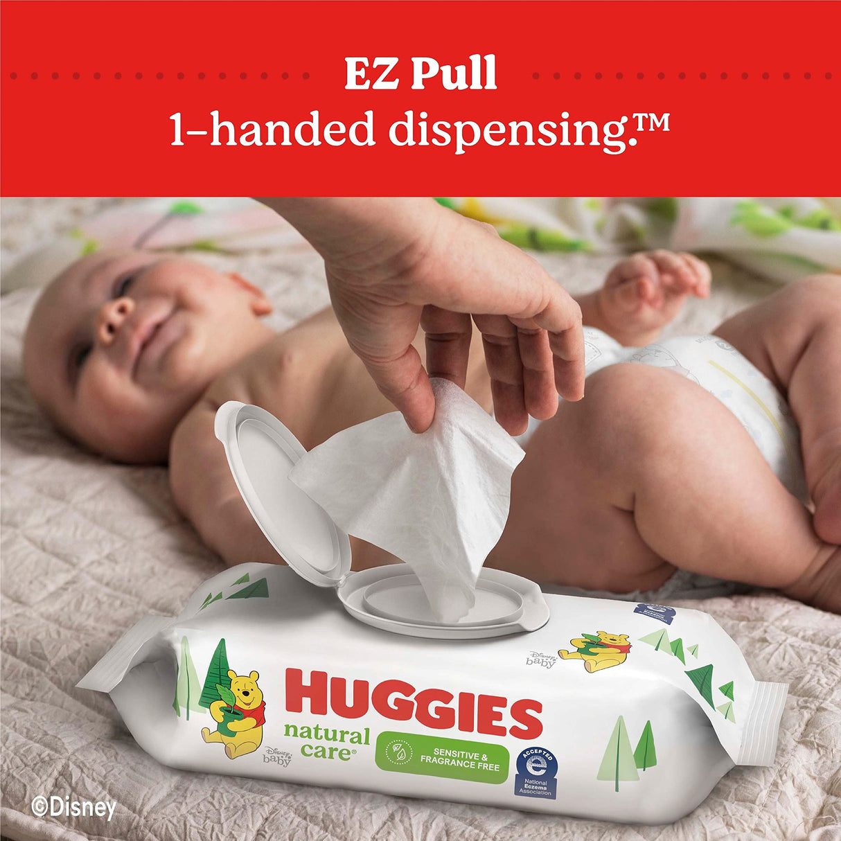 Huggies Natural Care Sensitive Baby Wipes, Unscented, Hypoallergenic, 99% Purified Water, 15 Flip-Top Packs (960 Wipes Total)