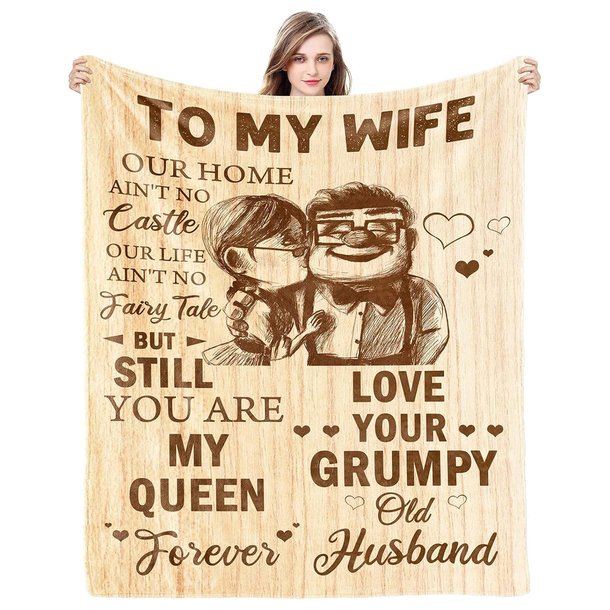 CENSIHER Gift for Wife from Husband to My Wife Blanket Wedding Anniversary Romantic Gifts for Women Birthday Christmas Valentine's Mother's Day Healing Thoughts Blanket Presents for Her