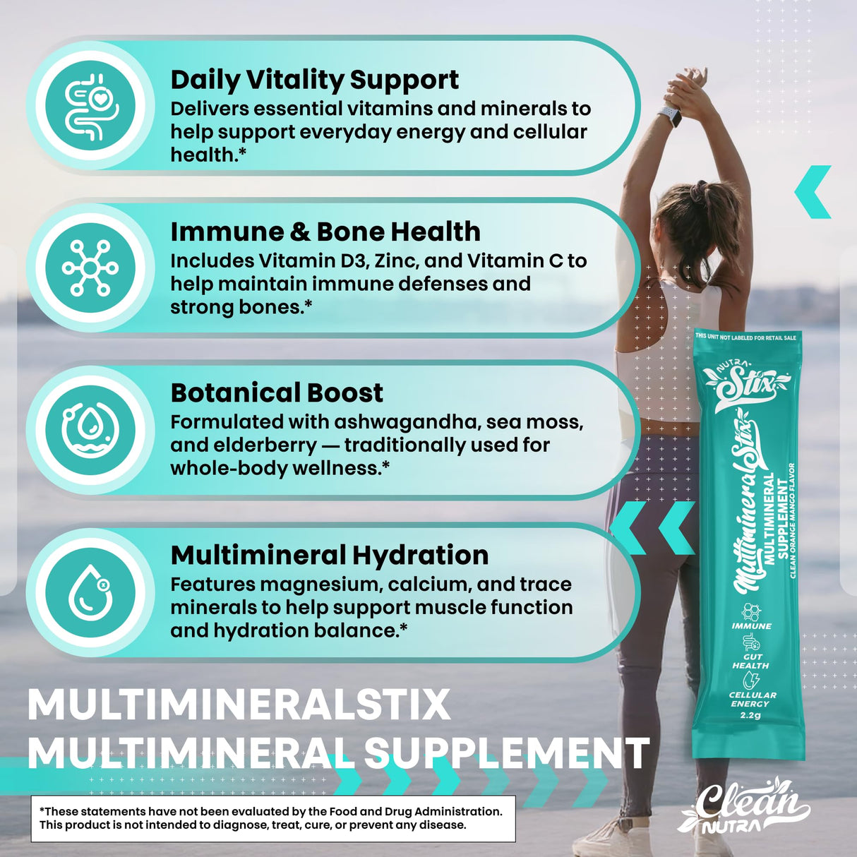 Sea Moss Powder Elderberry Ashwagandha Chlorella Manuka Honey VitaminD3 Vitamin C Zinc Spirulina Iodine Greens Detox Immune Support Sugar Free Hydration Powder Drink Mix – 20 Sticks