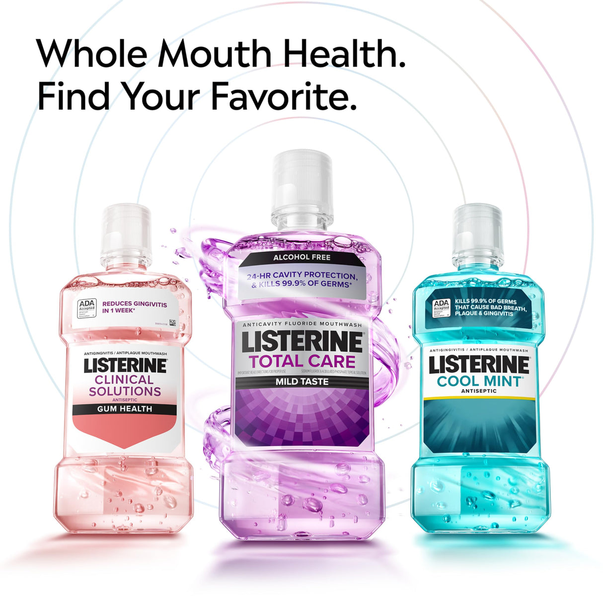 Listerine Total Care Anticavity Fluoride Mouthwash, 6 Benefits in 1 Oral Rinse Helps Kill 99% of Bad Breath Germs, Prevents Cavities, Strengthens Teeth, Fresh Mint, Twin Pack, 2 x 1 L