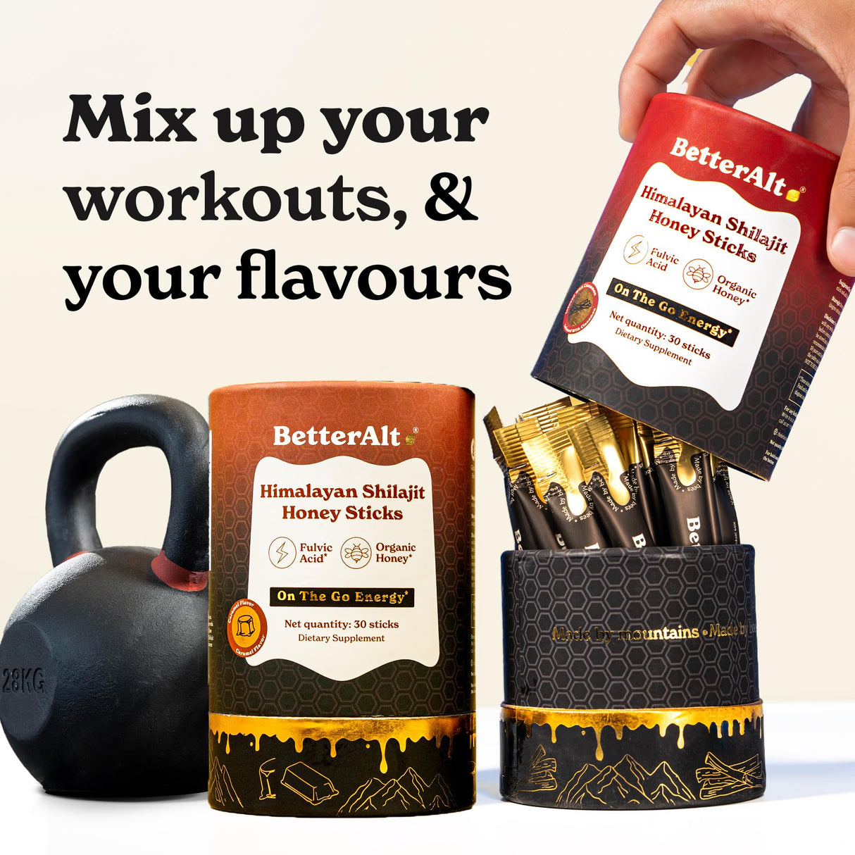 Better Alt Pure Himalayan Shilajit Sticks with Organic Honey, Saffron | Easy to Consume Shilajit| Energy Boost & Immune Support, 85+ Trace Minerals, 75%+ Fulvic Acid (Pack of 2) Classic + Cinnamon